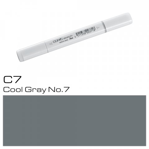 Copic Sketch pen, cool grey, C-7