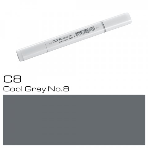 Copic Sketch pen, cool grey, C-8