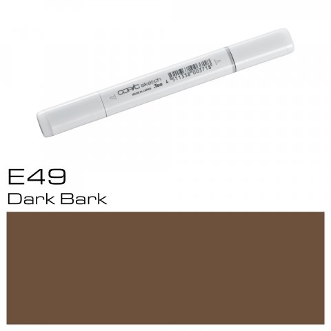 Copic Sketch pen, dark bark, E-49