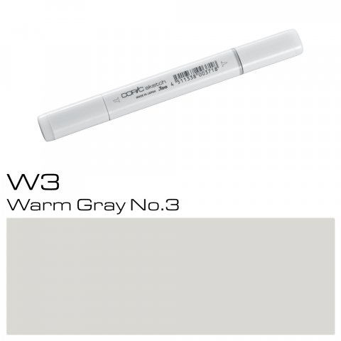 Copic Sketch pen, warm grey, W-3