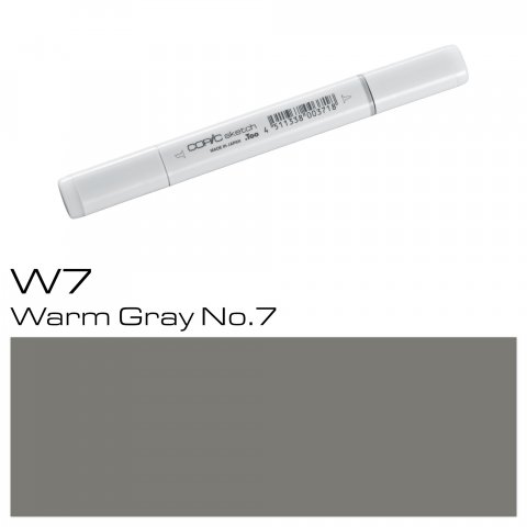 Copic Sketch pen, warm grey, W-7