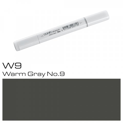 Copic Sketch pen, warm grey, W-9