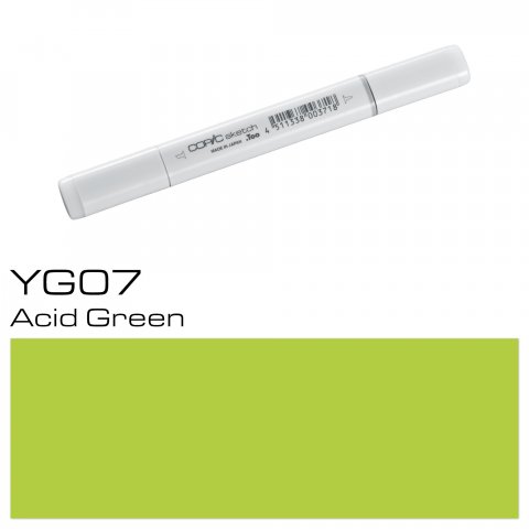 Copic Sketch pen, acid green, YG-07