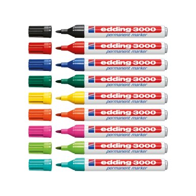 Edding 8040 Wash Marker Pen Waterproof Red Black 2 Piece