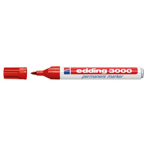Edding 3000 pen, round tip 1.5-3 mm, red