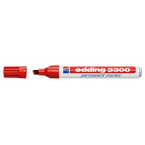 Edding 3300 pen, chisel tip 1-5 mm, red