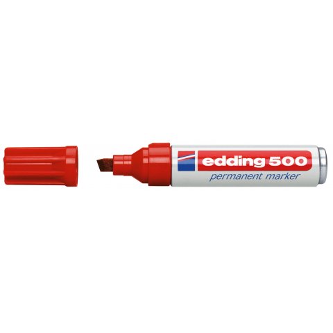 Edding 500 pen, chisel tip 2-7 mm, red