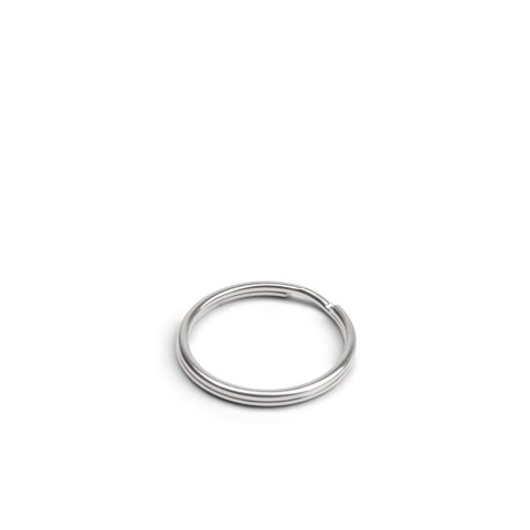 Key ring, nickel-plated, silver, round round, ø 25,0 x 1,5 mm