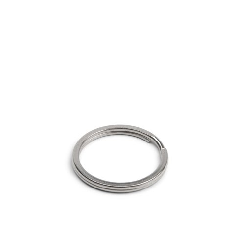 Key ring, nickel-plated, silver, round round, ø 30,0 x 1,8 mm