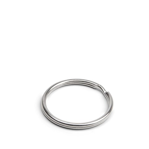 Key ring, nickel-plated, silver, round round, ø 35,0 x 2,0 mm