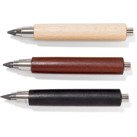 Clutch pencil, wood black stained, waxed, l=100 mm