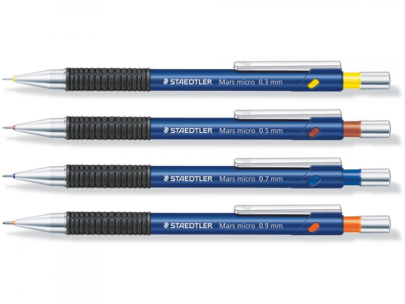 Portamine Staedtler Mars Micro 775 - Mine 0,7 Mm, Durezza B - Confezione Da 10 Pezzi, Colore Blu - Per Scuola E Ufficio