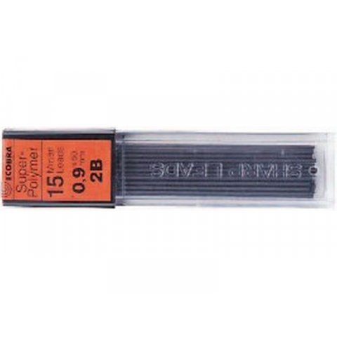 Ecobra mechanical pencil lead, Super-Hi polymer ø 0.3 mm, 15 pieces, 2H