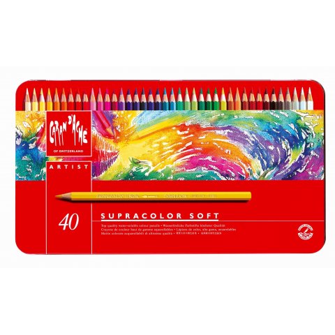 Caran d'Ache Supracolor watercolour pencils set of 40 in metal case
