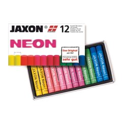 Ölpastellkreide Jaxon Pappschachtel mit 12 Kreiden, Neon-Farben