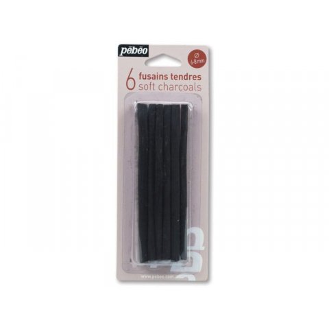 Carboncino naturale Pebeo, salice cardboard box with 6 sticks, Ł ca. 6-8 mm, soft