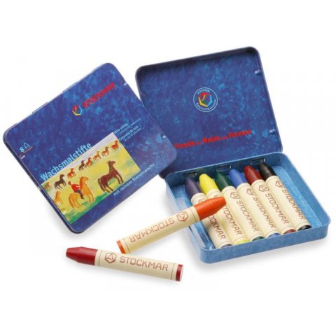 Stockmar wax crayon standard assortment, set of 8 in metal case