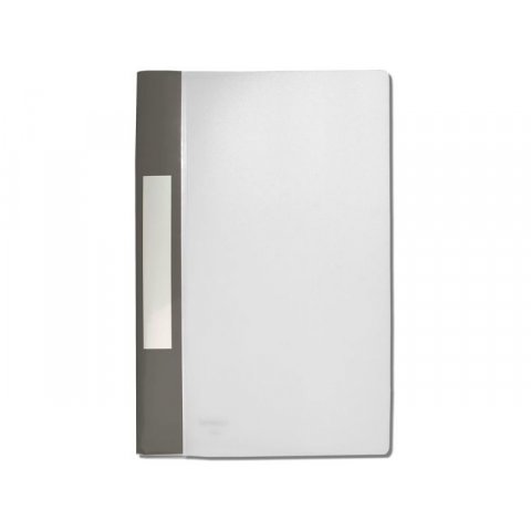 Carpeta FolderSys, de polipropileno, translúcida incoloro, con cinta de etiquetas gris