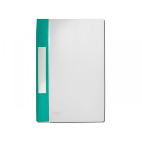 FolderSys PP folder, translucent colourless, with turquoise identification label