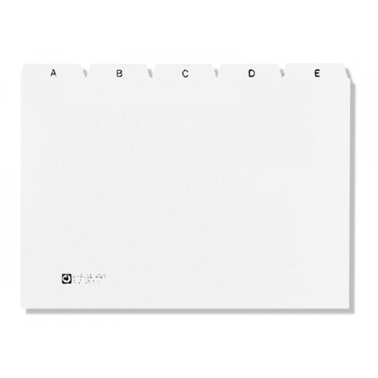 Schede alfabetiche, plastica