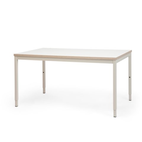 Modulor table M for children, pepper white Melamine worktop white, multiplex edge, 25x680x1200mm