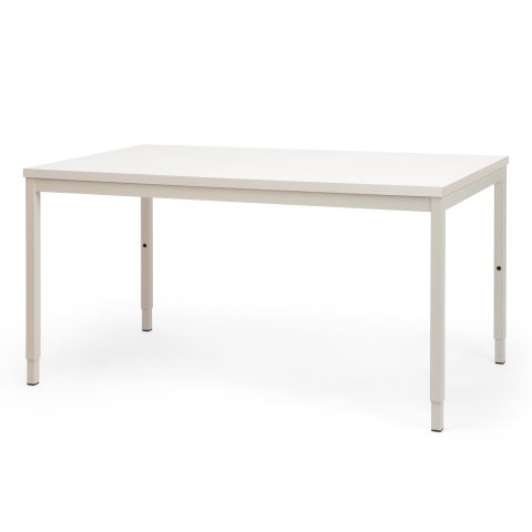 Modulor Tisch M für Kinder, pfefferweiß Melaminplatte hellb., Kante hellb., 25x680x1200mm