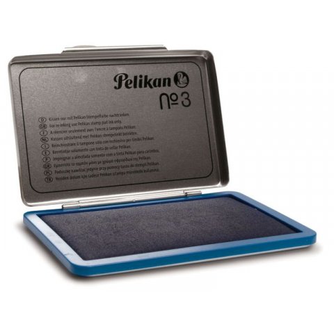 Tampón para sellos Pelikan Carcasa metálica, 50 x 70 mm (Nº 3), azul