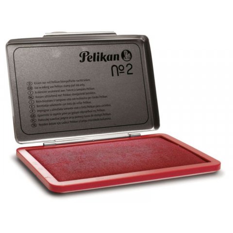 Tampone per timbri Pelikan Custodia in metallo, 70 x 110 mm (No.2), rosso