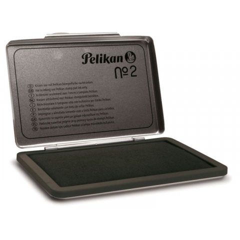Tampón para sellos Pelikan Carcasa metálica, 70 x 110 mm (n.º 2), negra
