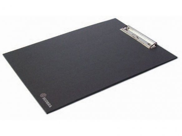 Portabloc con pinza, de cartón forrado, negro