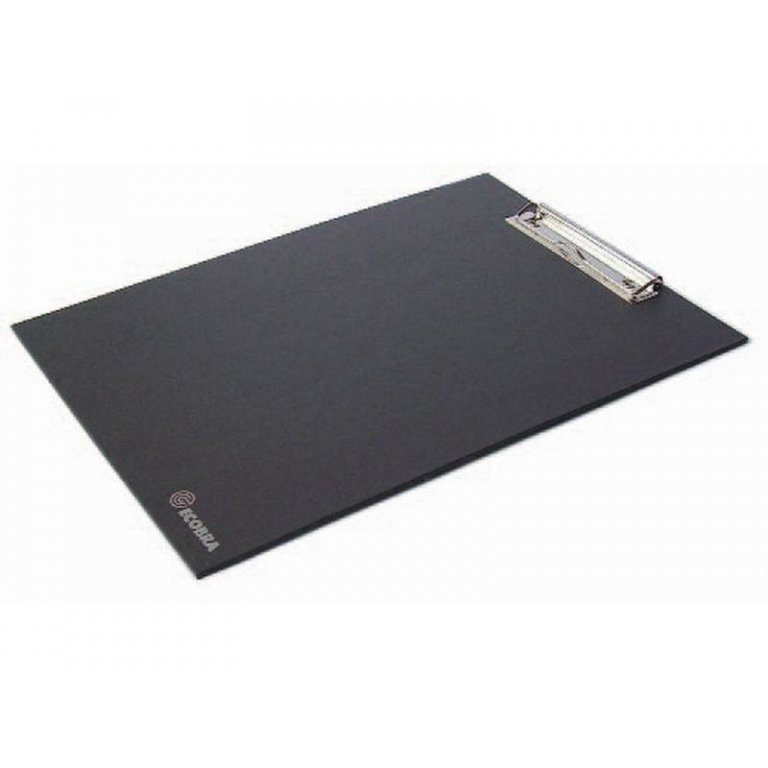 Portabloc con pinza, de cartón forrado, negro