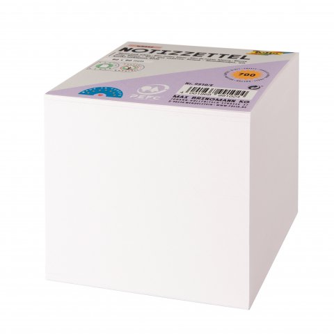Nachfüllpapier für Zettelboxen 90x90x90 mm (Standardgröße), weiß, 700 Blatt
