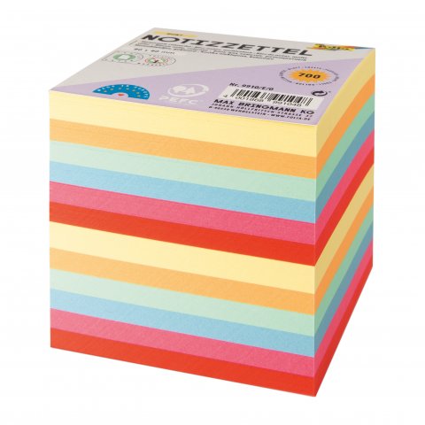 Nachfüllpapier für Zettelboxen 90x90x90 mm (Standardgröße), farbig, 700 Blt.