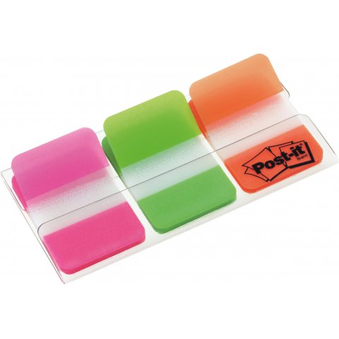 3M Post-it Index, strong 25.4x38mm,3x22 unit.,3 neon colours pink/green/ora