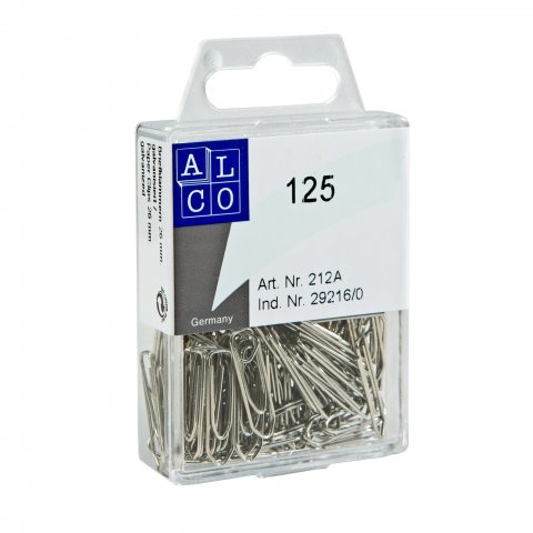Paperclips standard, silver 7 x 25 mm, 125 pieces