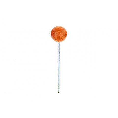 Map pins, ball-headed, coloured ø 5.0 mm, 100 pieces, orange