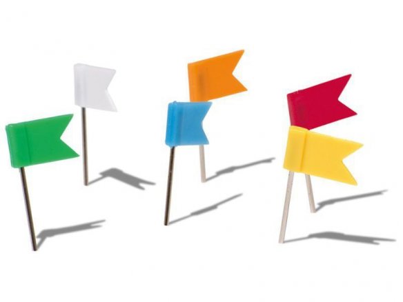 Marker flags, coloured