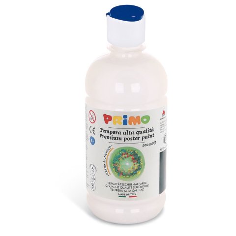 Primo quality school paint 500 ml, with dosing cap, white (100)
