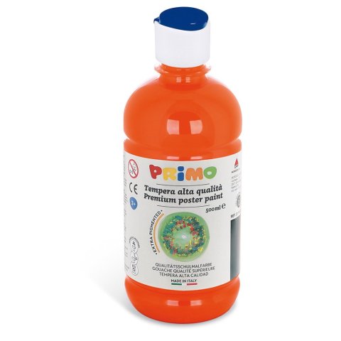 Primo quality school paint 500 ml, with dosing cap, orange (250)
