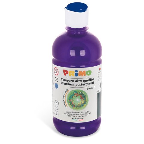 Primo quality school paint 500 ml, with dosing cap, violet (400)