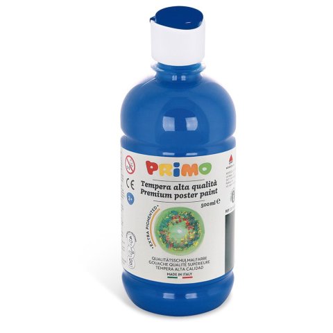 Primo Qualitätsschulmalfarbe 500 ml, mit Dosierverschluss, cyan (501)