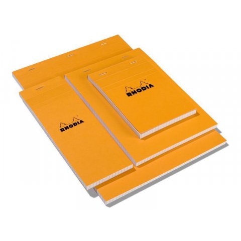 Rhodia Schreibblock orange 80 g/m², 74 x 210 mm, kariert, 80 Blatt/160 Seiten