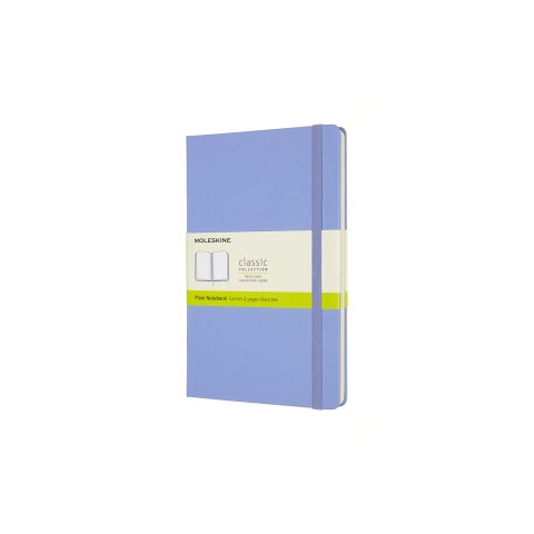 Libro de notas Moleskine, tapa dura 13 x 21 cm, en blanco, 120 hojas, azul hortensia