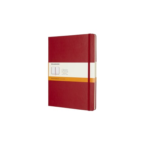 Libro de notas Moleskine, tapa dura 19 x 25 cm, rayado, 96 hojas, rojo escarlata