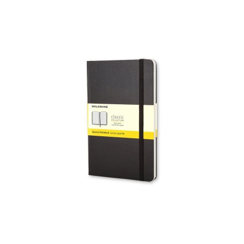 Libro de notas Moleskine, tapa dura 13 x 21 cm, a cuadros, 120 hojas, negro