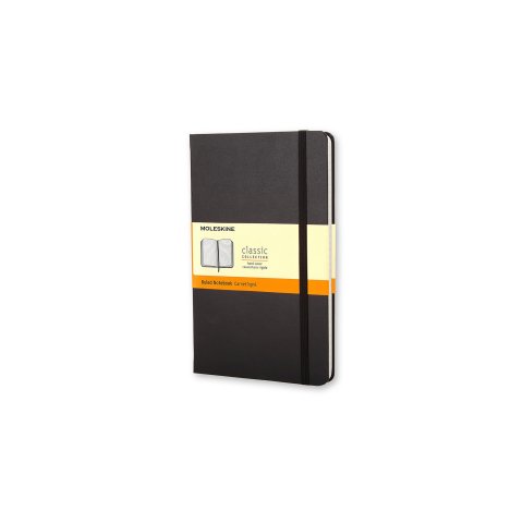 Moleskine notebook, hardcover black, 90 x 140, app. A6, ruled, 96 sheets