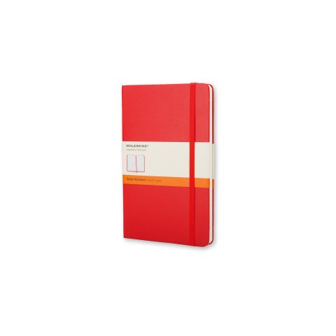 Moleskine notebook, hardcover red, 90 x 140, app. A6, ruled, 96 sheets