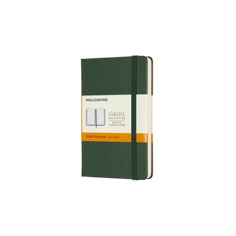Moleskine Notizbuch, Hardcover 9 x 14 cm, liniert, 96 Blatt, myrtengrün