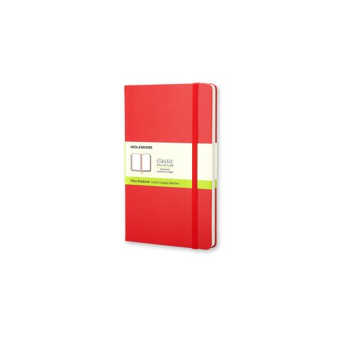 Moleskine notebook, hardcover red, 90 x 140, app. A6, blank, 96 sheets