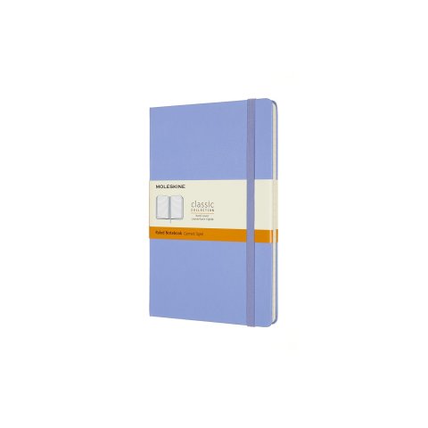 Libro de notas Moleskine, tapa dura 13 x 21 cm, rayado, 120 hojas, azul hortensia
